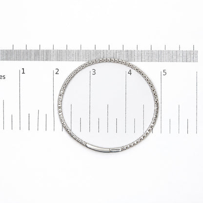14K Gold 1.0 Cttw Lab-Grown Diamond Semi Eternity Flexible Bangle Bracelet