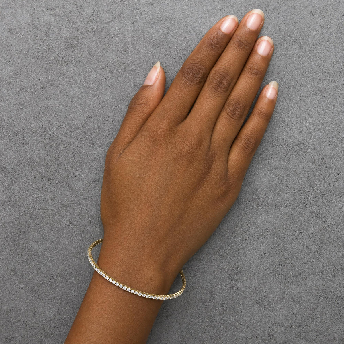 14K Gold 1.0 Cttw Lab-Grown Diamond Semi Eternity Flexible Bangle Bracelet