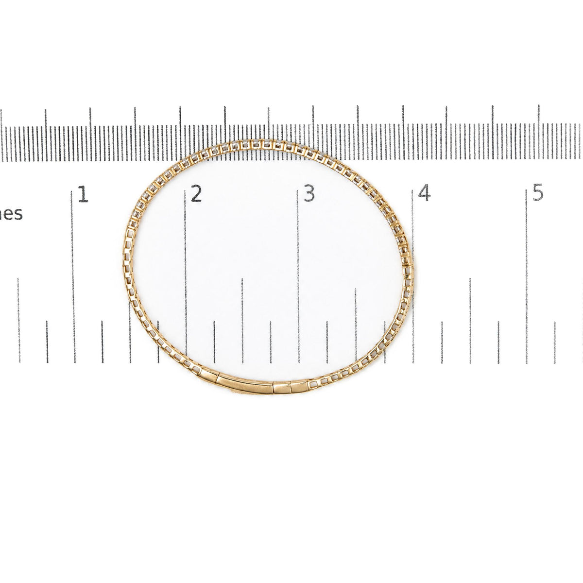 14K Gold 1.0 Cttw Lab-Grown Diamond Semi Eternity Flexible Bangle Bracelet