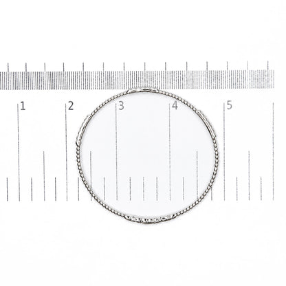 14K Gold 1/2 Cttw Lab Grown Diamond Station Beaded Flexible Bangle Bracelet