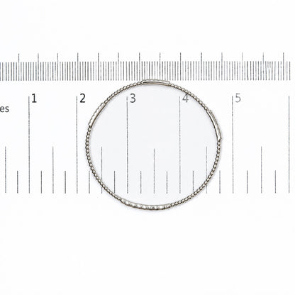 14K Gold 1/2 Cttw Diamond Station Beaded Flexible Bangle Bracelet