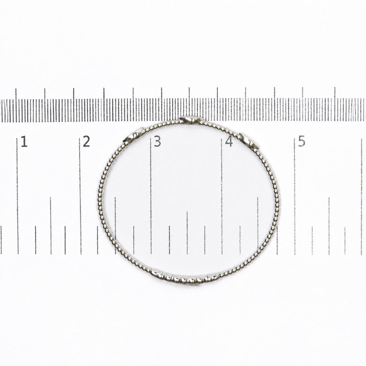 14K Gold 1/6 Cttw Lab-Grown Diamond Marquise Station Beaded Flexible Bangle Bracelet