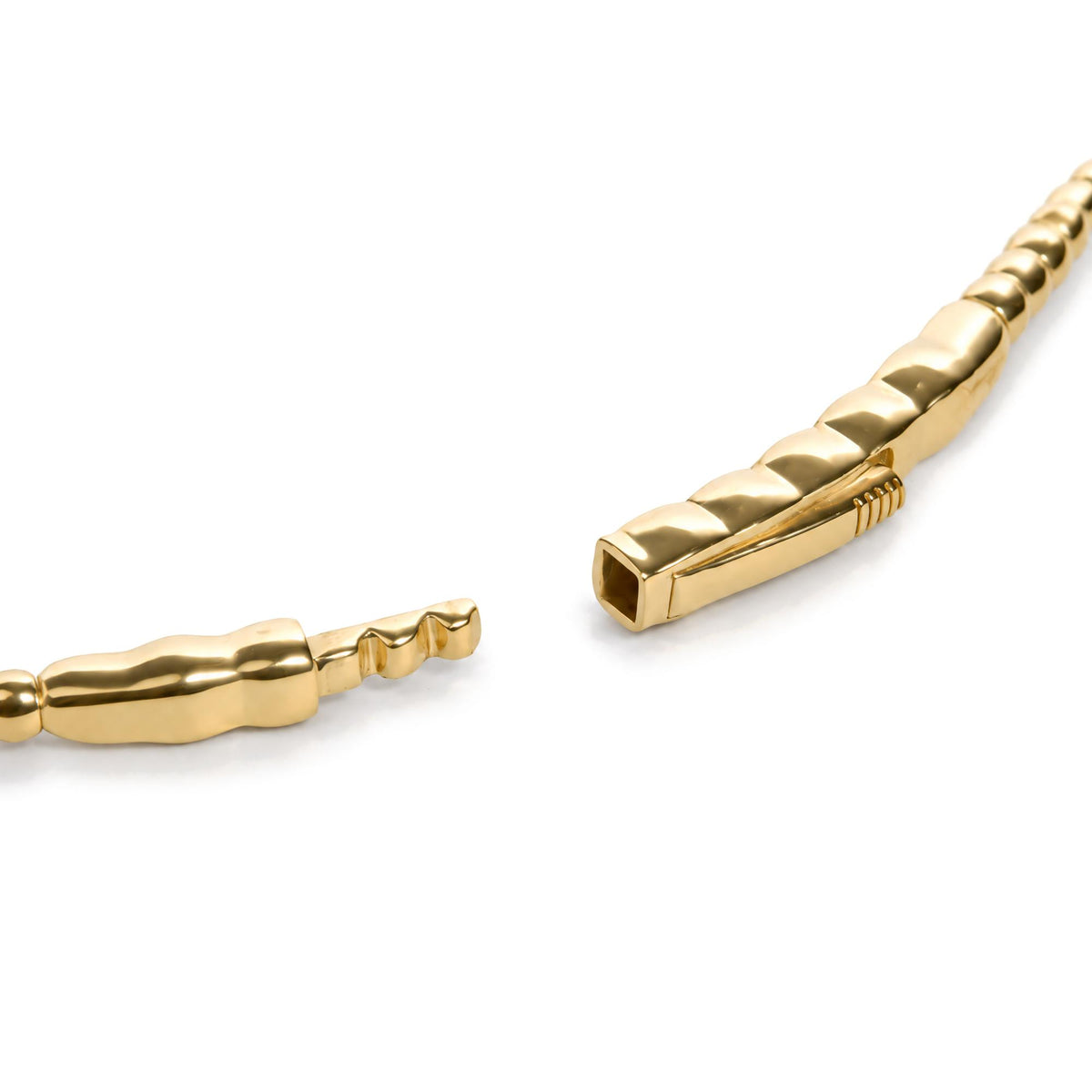 14K Gold 1/6 Cttw Lab-Grown Diamond Marquise Station Beaded Flexible Bangle Bracelet
