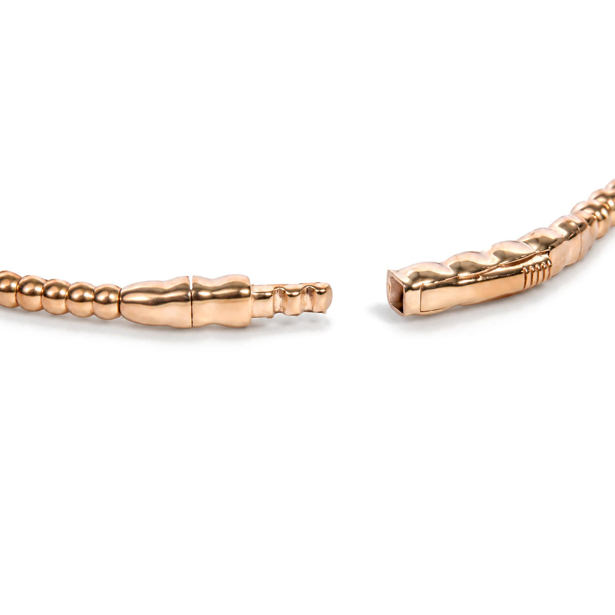 14K Gold 1/6 Cttw Diamond Marquise-Station Beaded Flexible Bangle Bracelet