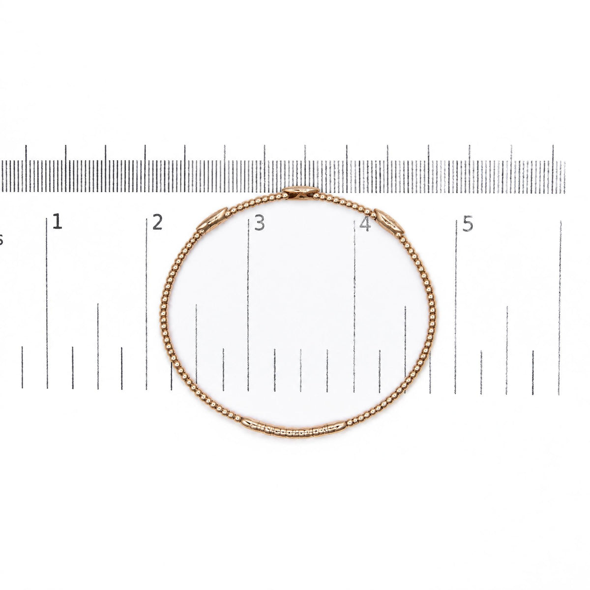 14K Gold 1/6 Cttw Diamond Marquise-Station Beaded Flexible Bangle Bracelet