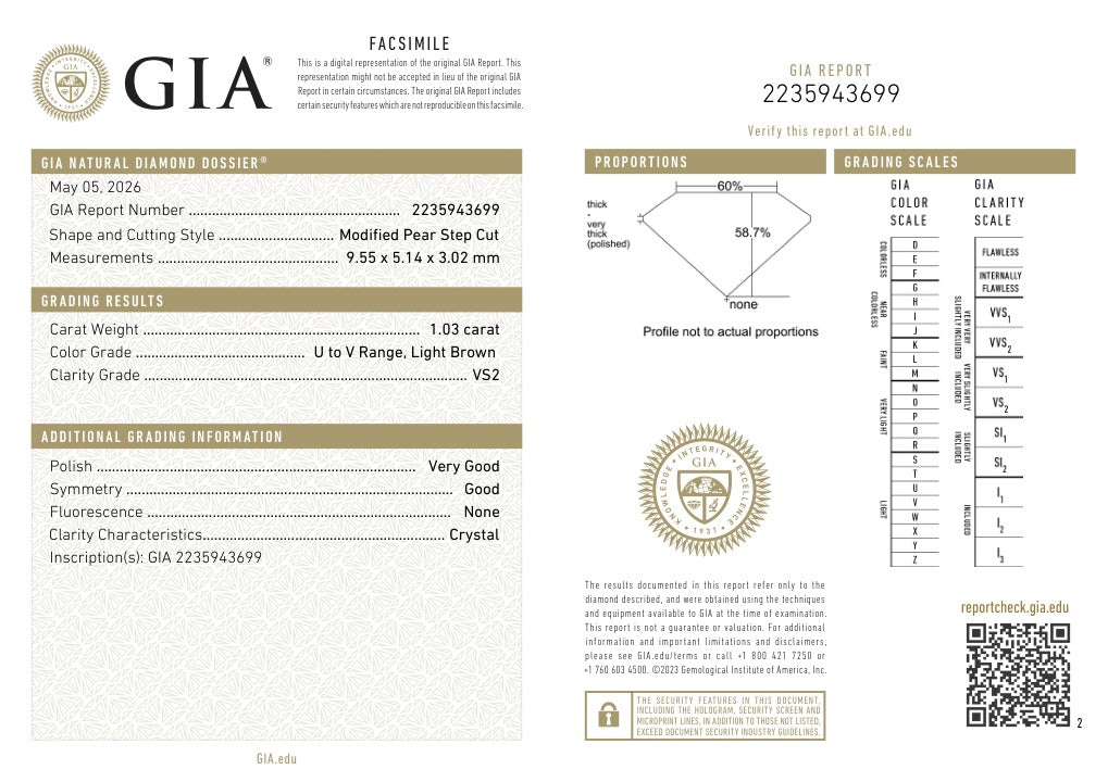 18K Yellow Gold GIA Certified 1.0 Cttw Pear-Step Cut Diamond Pendant Necklace with Paperclip Chain