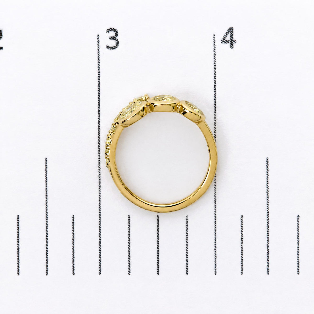 18K Yellow Gold 1 Cttw Oval and Round Yellow Diamond Open Bypass Ring