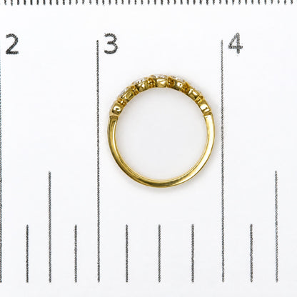 18K Yellow Gold 3/4 Cttw Pear, Emerald, Marquise and Oval Diamond Bezel-Set Band Ring