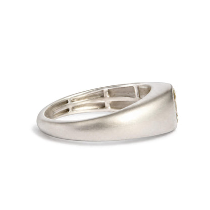 18K White Gold 1/2 Cttw Pear-Shaped Diamond Bezel-Set Solitaire Ring with Tapered Band