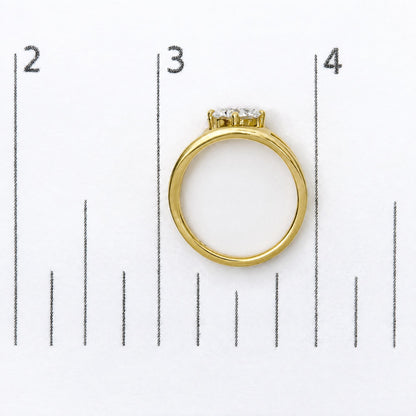 18K Yellow Gold 7/8 Cttw Twist Set Marquise-Cut Diamond Solitaire Ring