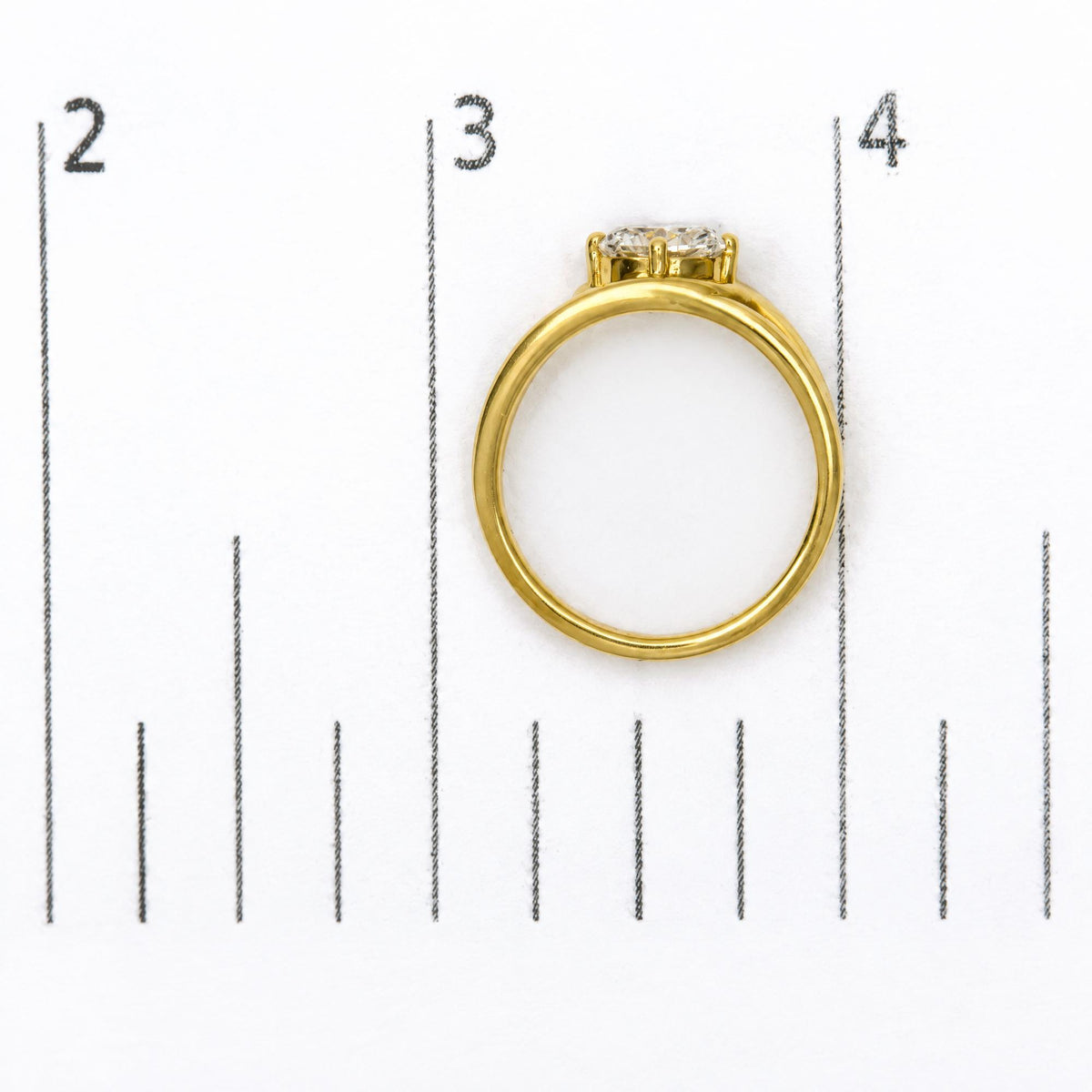 18K Yellow Gold East West 7/8 Cttw Oval-Cut Diamond Solitaire Ring