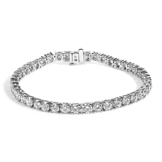 IGI Certified 14K White Gold 11.0 Cttw Lab Grown Diamond Tennis Bracelet