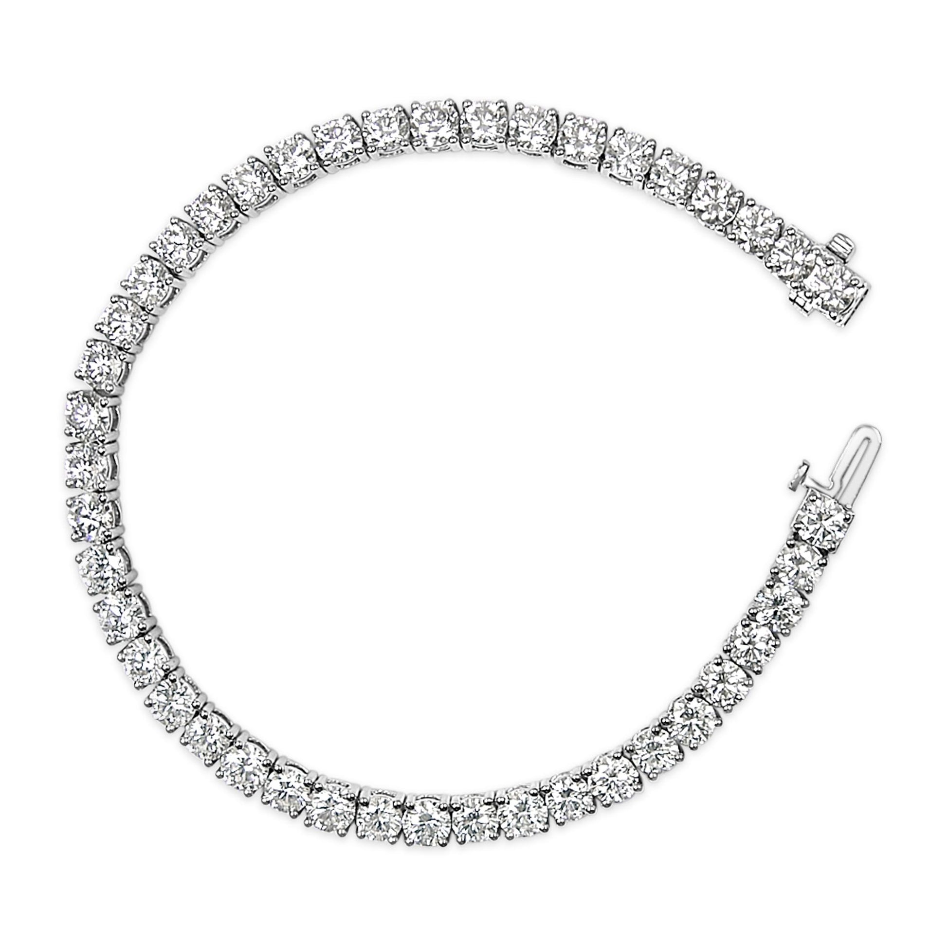 IGI Certified 14K White Gold 11.0 Cttw Lab Grown Diamond Tennis Bracelet