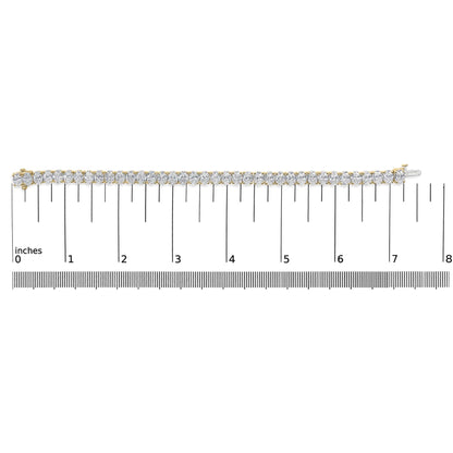 IGI Certified 14K Yellow Gold 18 1/2 Cttw Oval Cut Lab Grown Diamond Tennis Bracelet