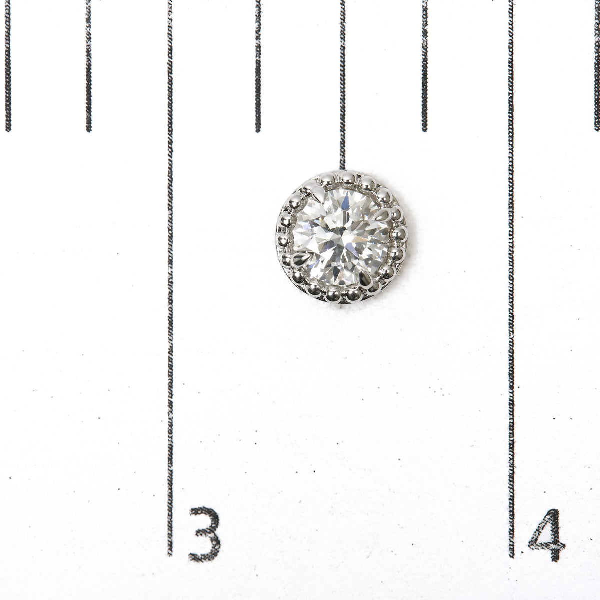 IGI Certified 14K White Gold 2.00 Cttw Lab Grown Diamond Beaded Halo Stud Earring