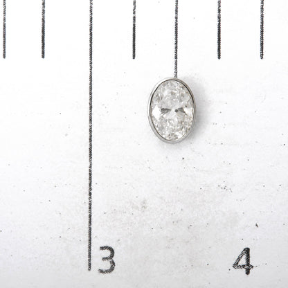 IGI Certified 14K White Gold 2.00 Cttw Lab Grown Oval Cut Diamond Bezel Set Stud Earrings
