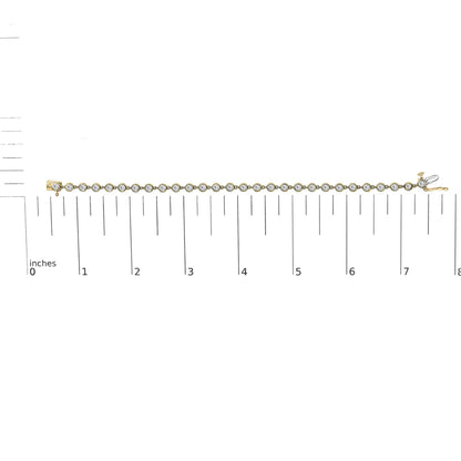 10K Yellow Gold 1 1/2 Cttw Lab Grown Diamond Bezel Link Bracelet