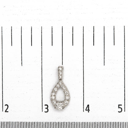 925 Sterling Silver 1 Cttw Round Lab Grown Diamond Open Teardrop Drop Earrings