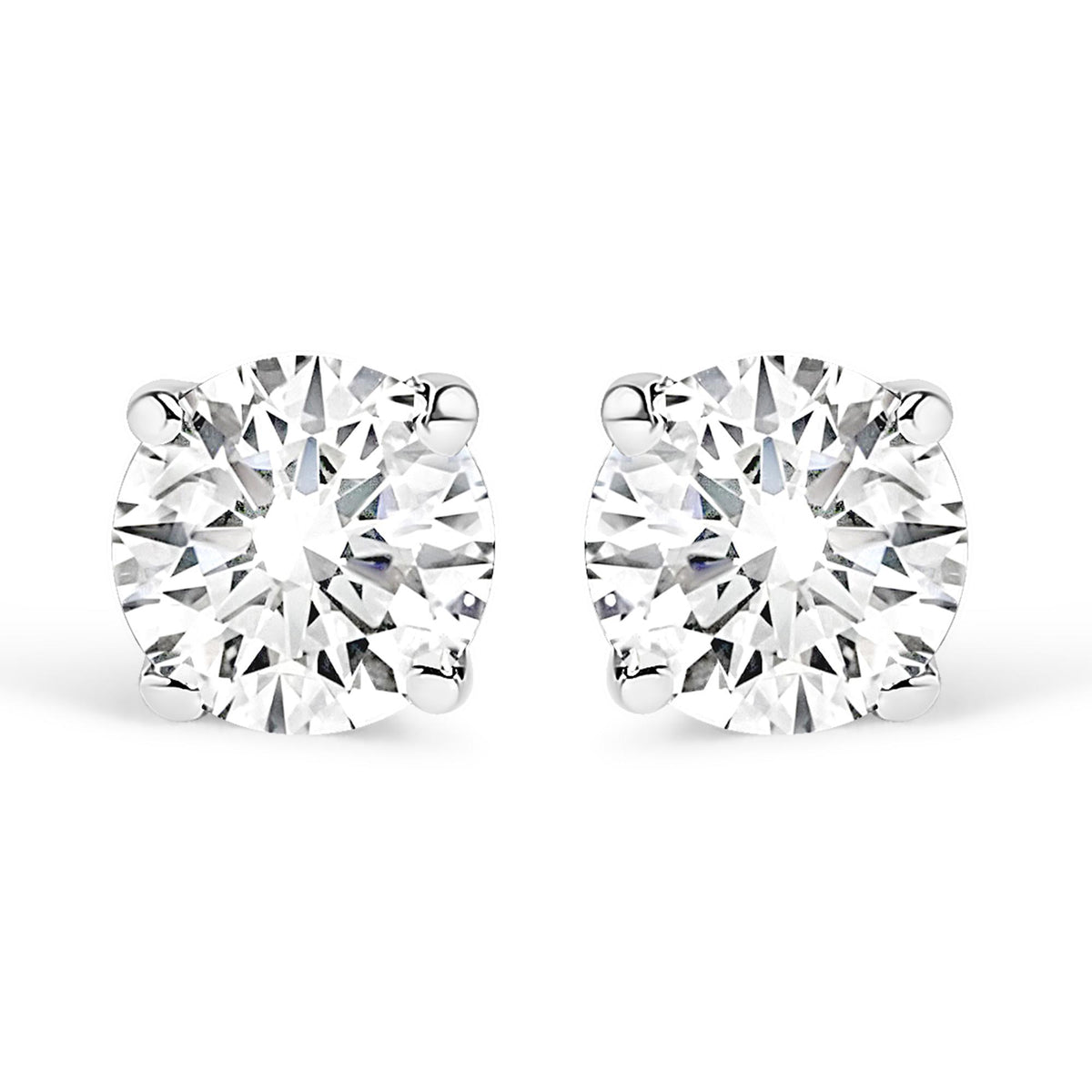 .925 Sterling Silver 1/4 Cttw Lab Grown Diamond Solitaire Stud Earring