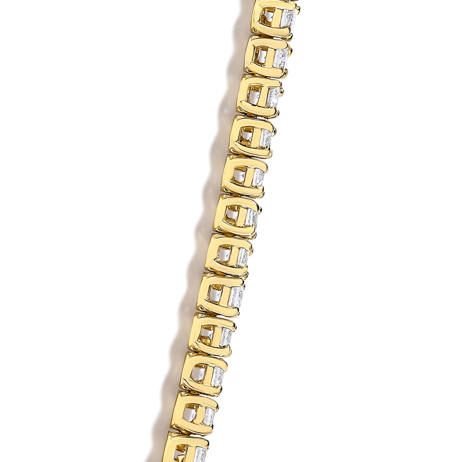 14K Yellow Gold 5.0 Cttw Lab Grown Diamond Tennis Necklace