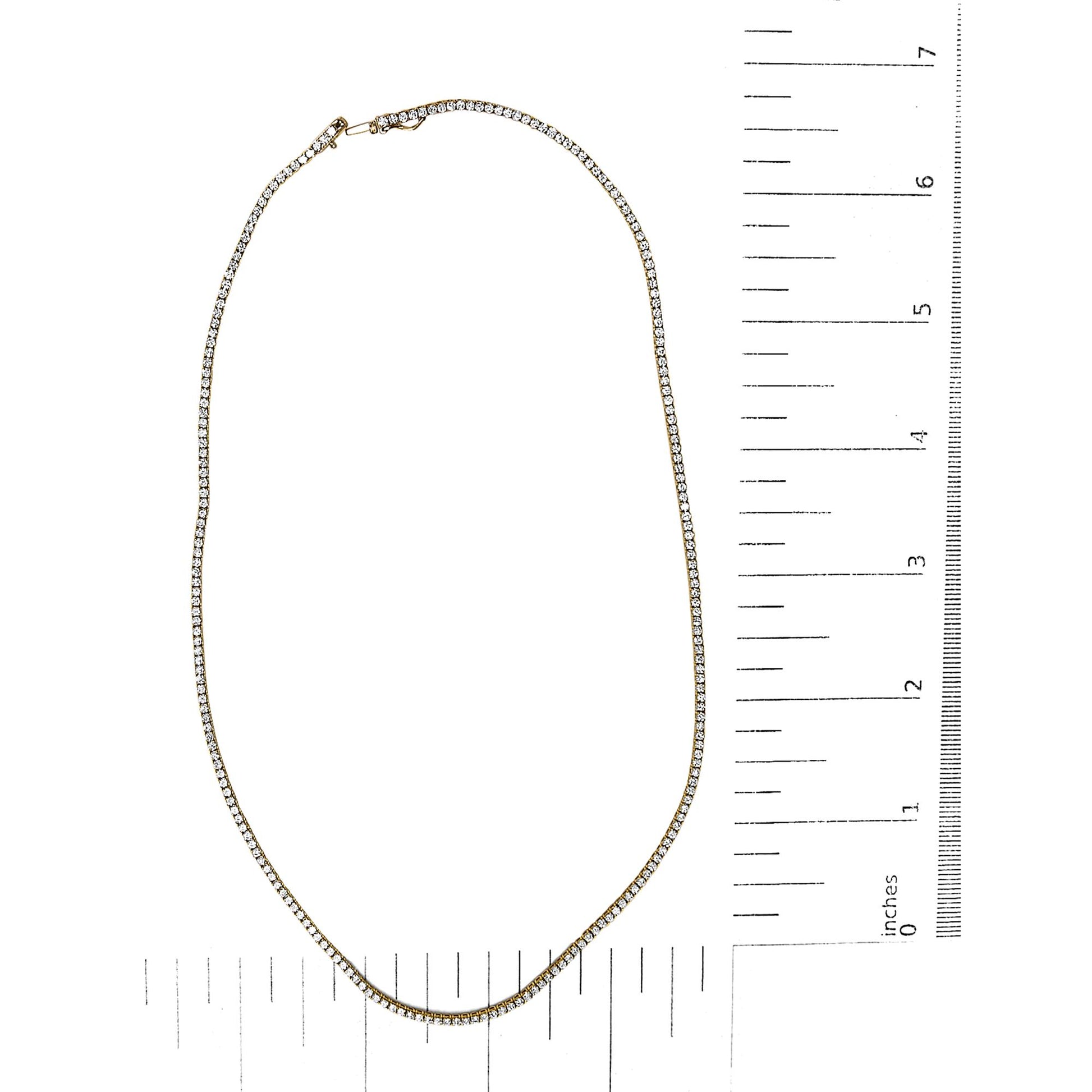 14K Yellow Gold 5.0 Cttw Lab Grown Diamond Tennis Necklace
