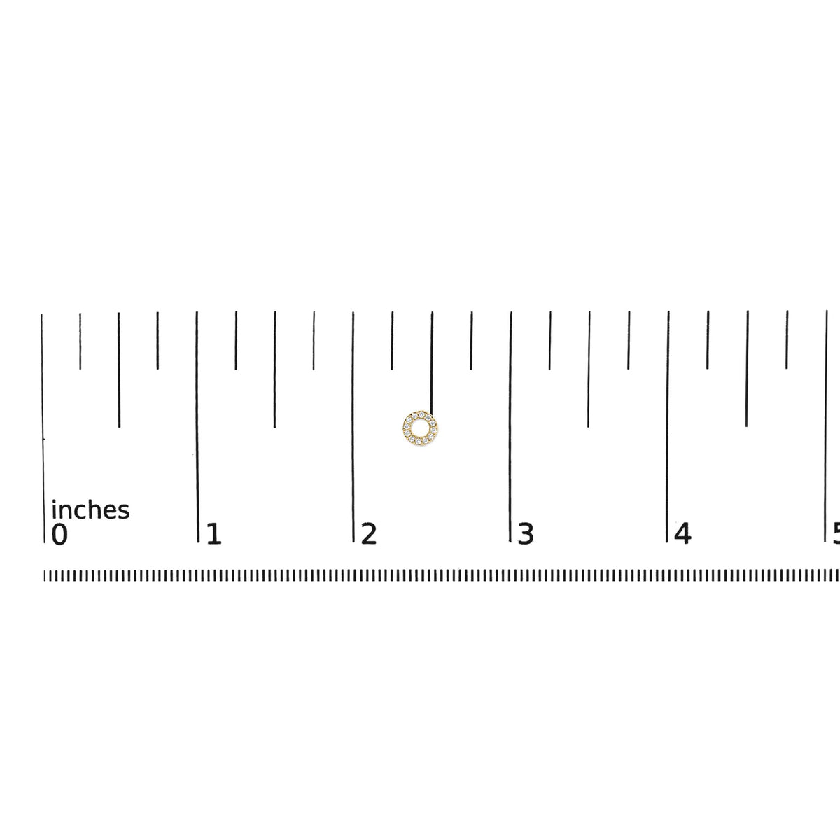 14K White Gold 1/10 Cttw Diamond Open Circle Stud Earrings
