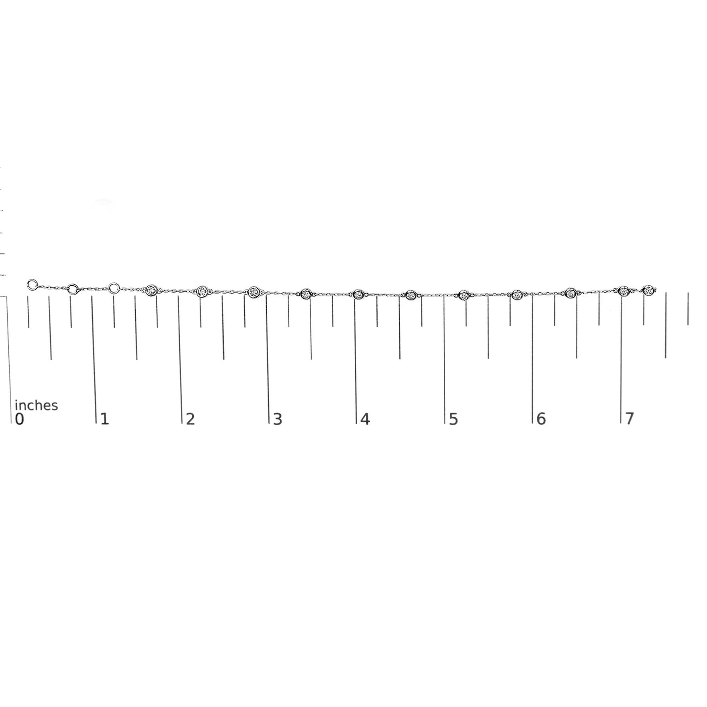 14K White Gold 1/2 Cttw Diamond by Yard Bracelet