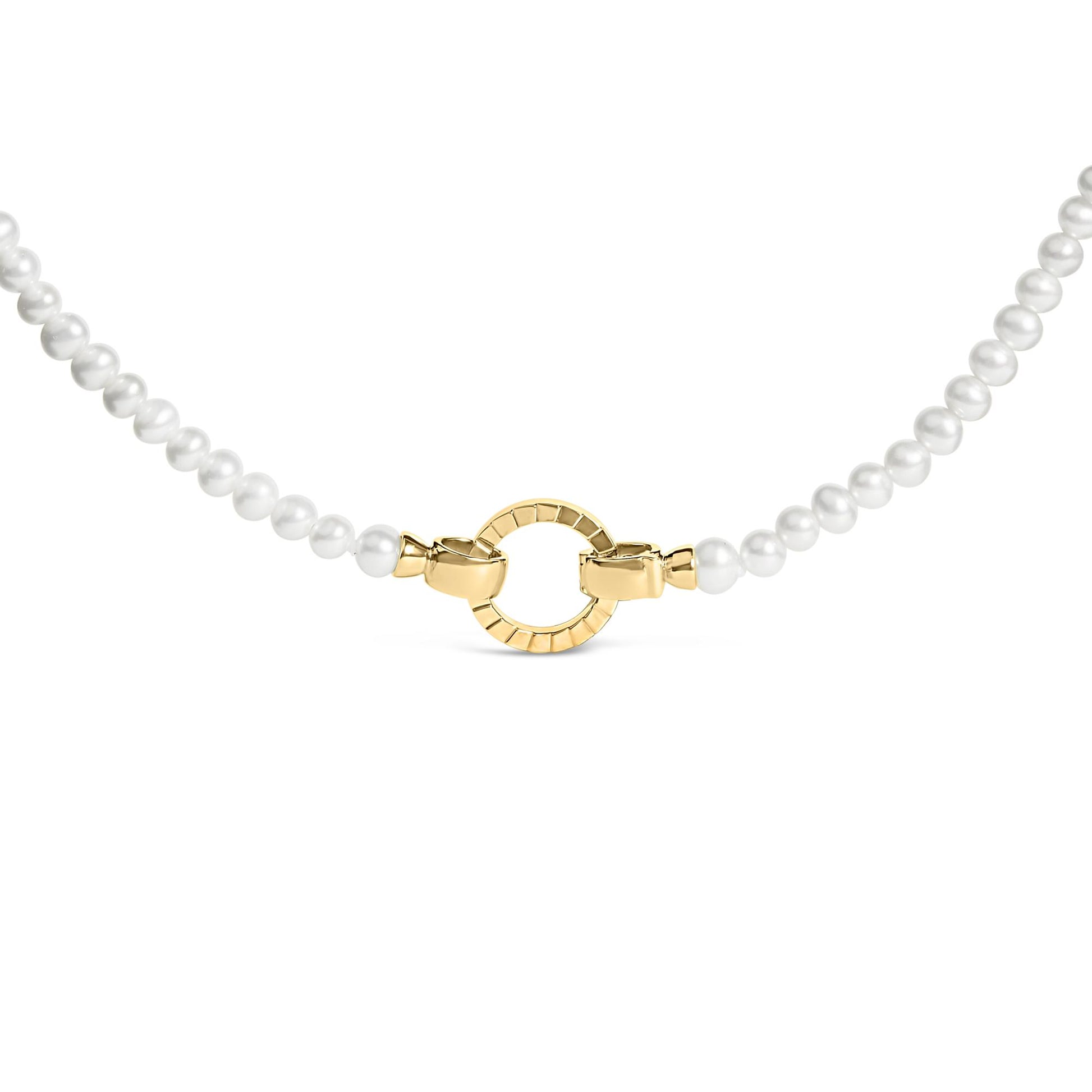 18K Yellow Gold Vermeil Pearl Strand Infinity Necklace