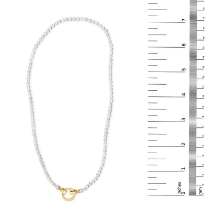 18K Yellow Gold Vermeil Pearl Strand Infinity Necklace