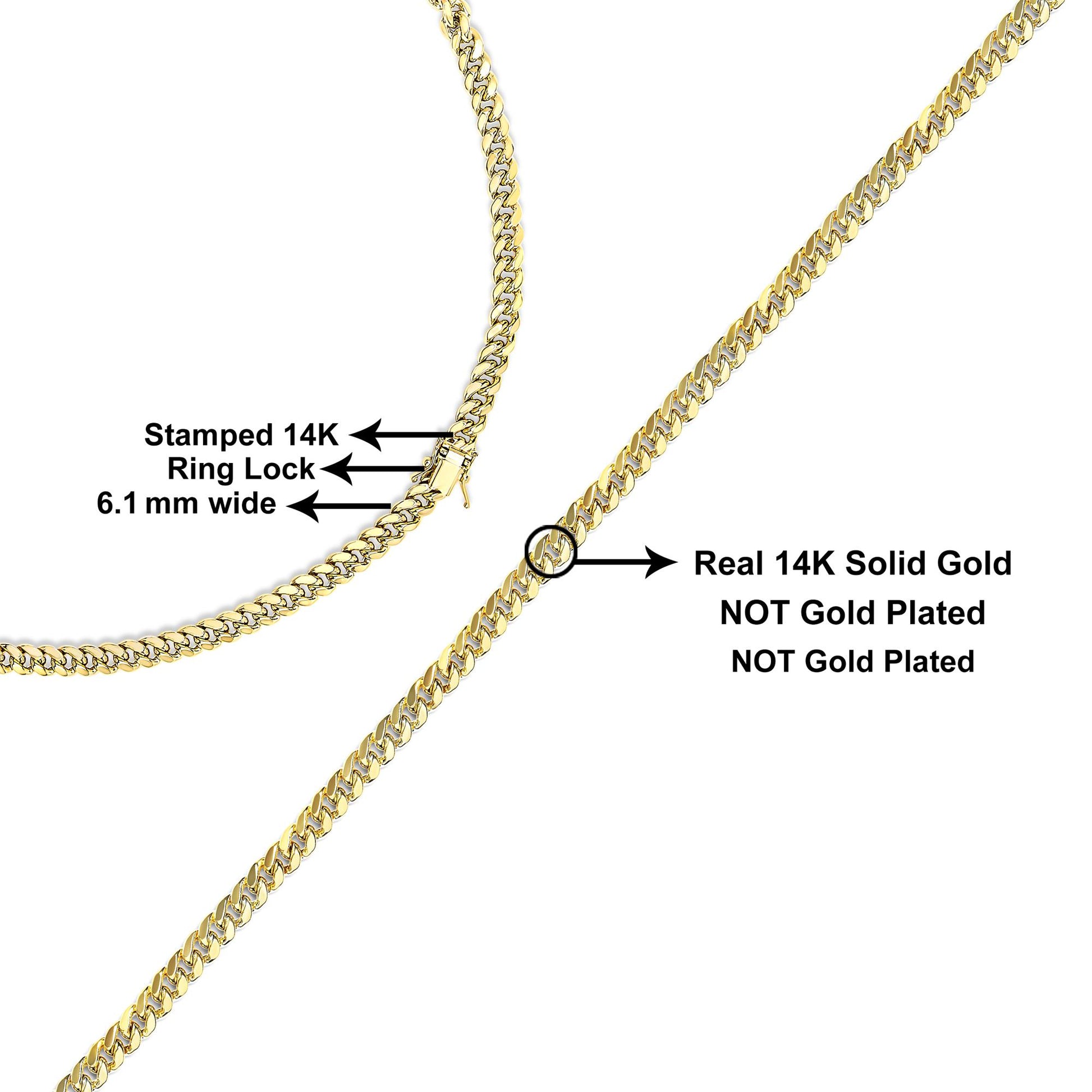 Close-up image of a yellow chain with a ring lock clasp, shown from an angled top view.