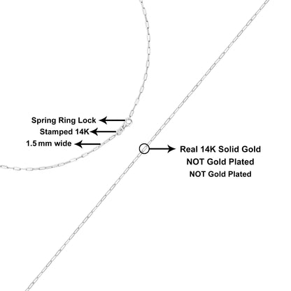 White chain necklace with rectangular links, shown in a flat lay with close-up detail of the clasp and links, angled diagonally.