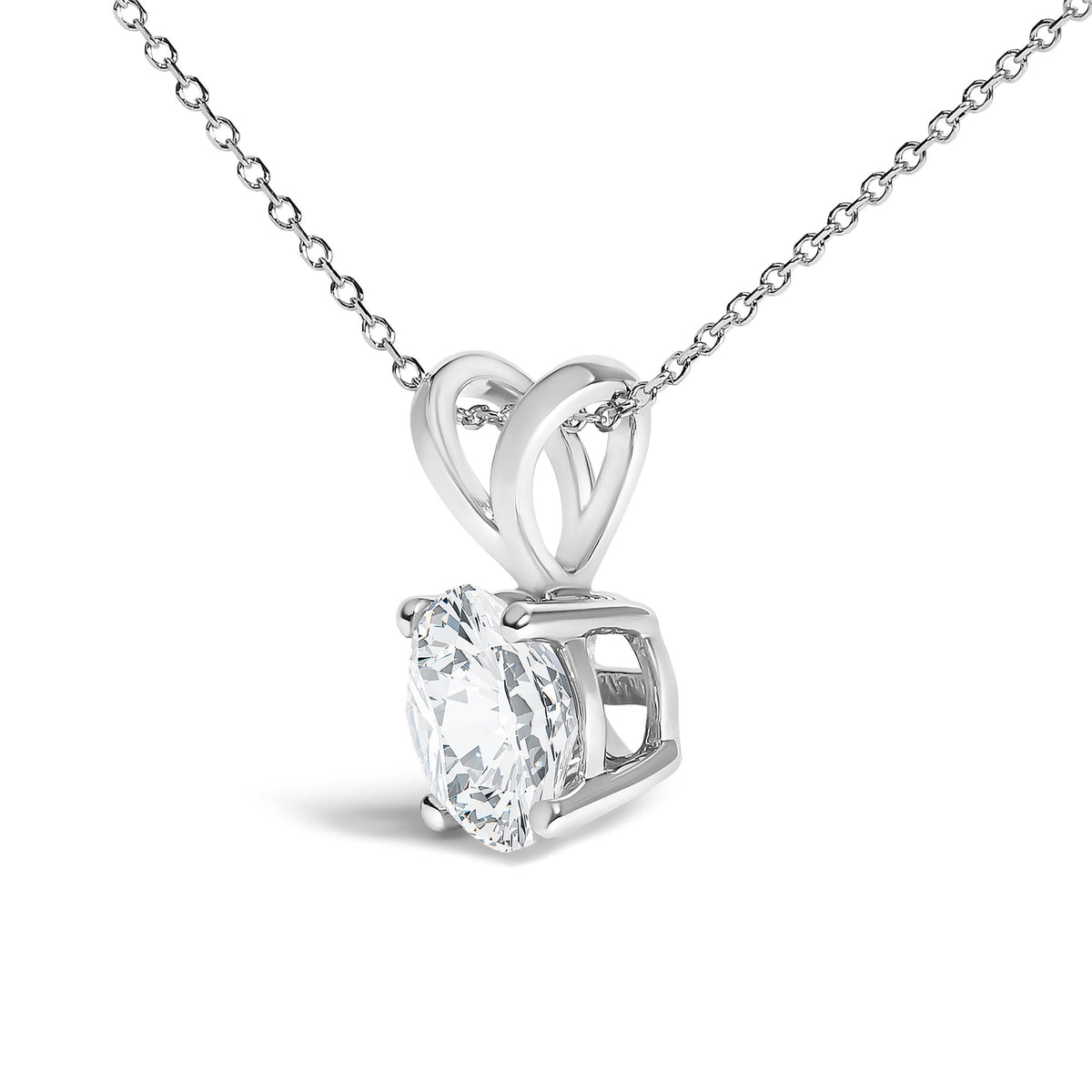 14K Gold Lab Grown Diamond Round Solitaire Pendant Necklace