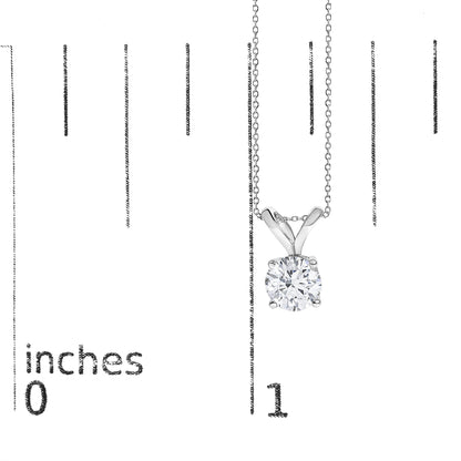 14K Gold Lab Grown Diamond Round Solitaire Pendant Necklace