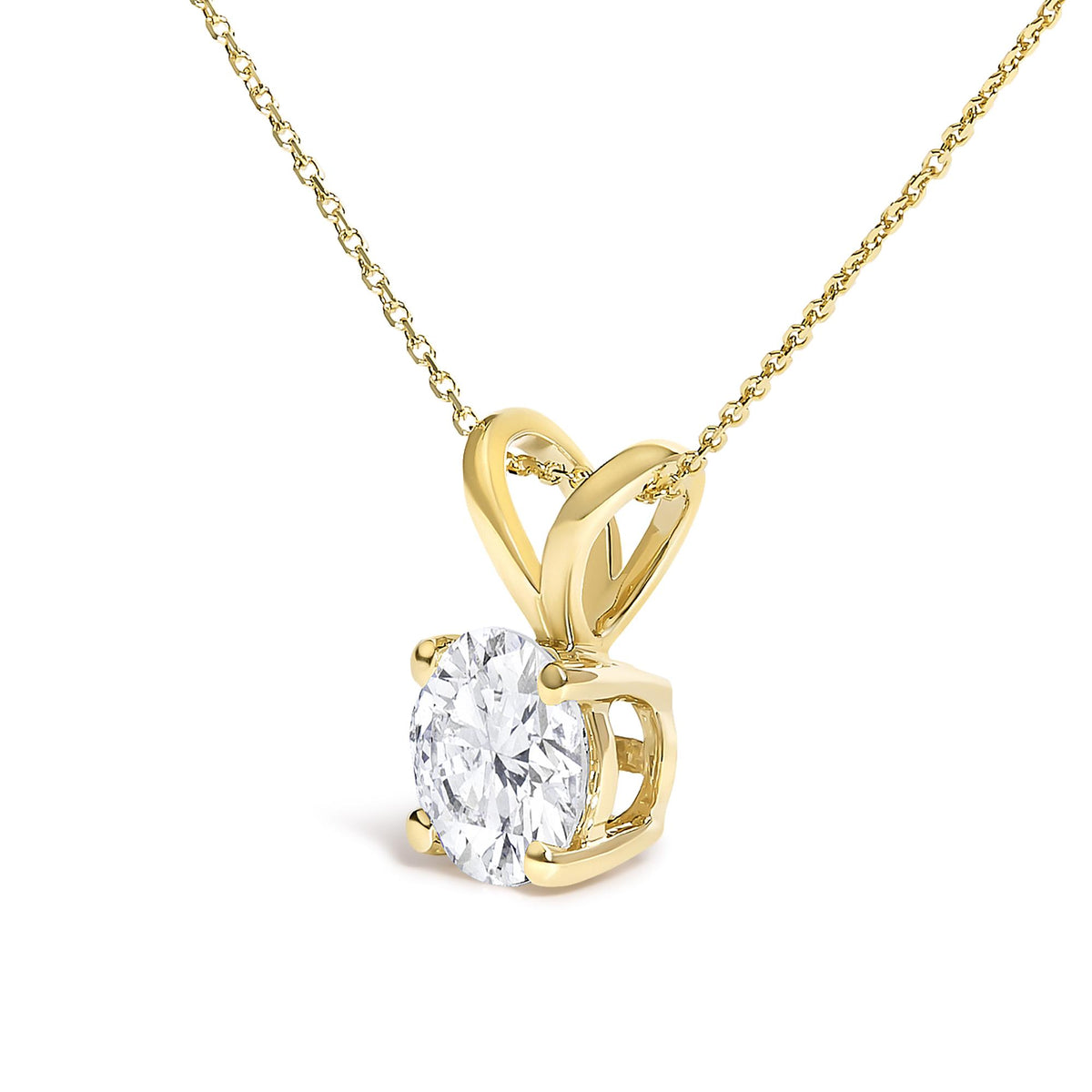 14K Gold Lab Grown Diamond Round Solitaire Pendant Necklace