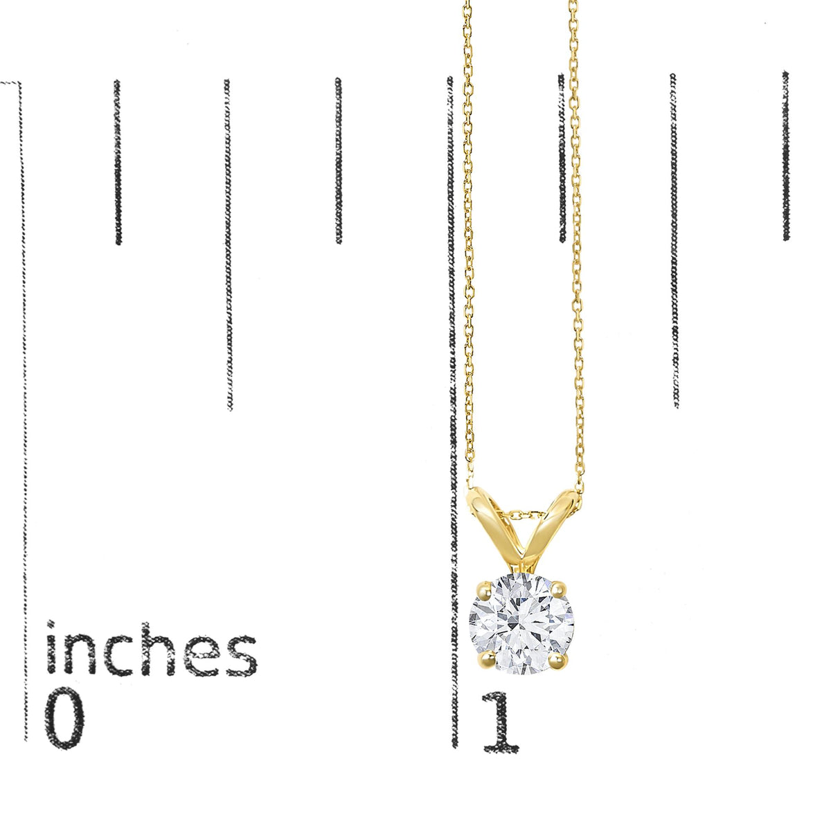 14K Gold Lab Grown Diamond Round Solitaire Pendant Necklace