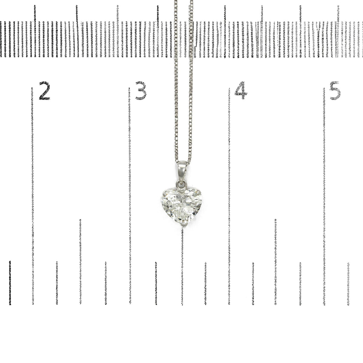 18K White Gold 1 1/2 Cttw Lab Grown Diamond Heart Pendant Necklace