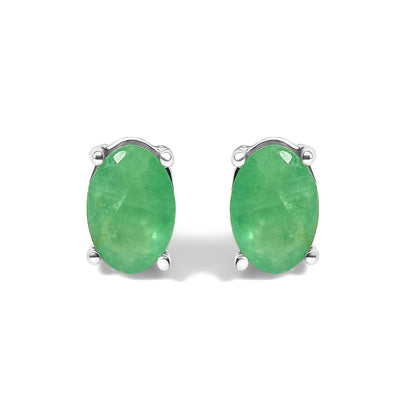 Sterling Silver 5x3mm Natural Oval Gemstone Solitaire Stud Earrings