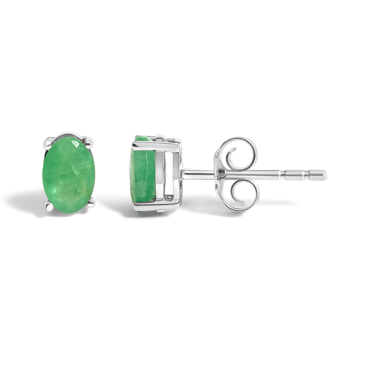 Sterling Silver 5x3mm Natural Oval Gemstone Solitaire Stud Earrings