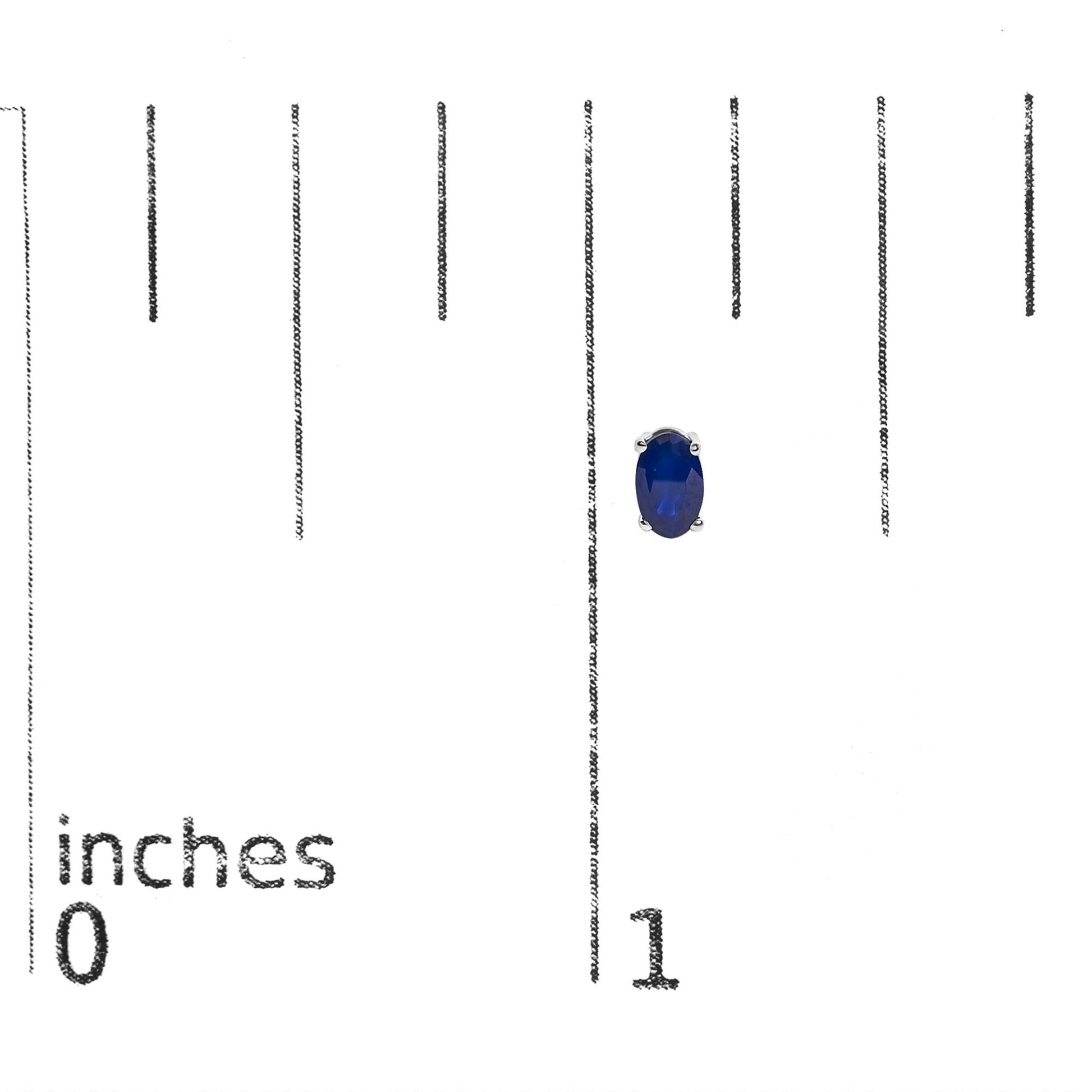 Sterling Silver 0.60 Cttw Oval Blue Sapphire Solitaire Stud Earrings