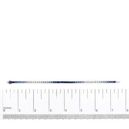 14K White Gold Ombré Lab Created Blue Sapphire Tennis Bracelet