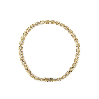 14K Yellow Gold 5.0 Cttw Diamond Scalloped Link Tennis Bracelet