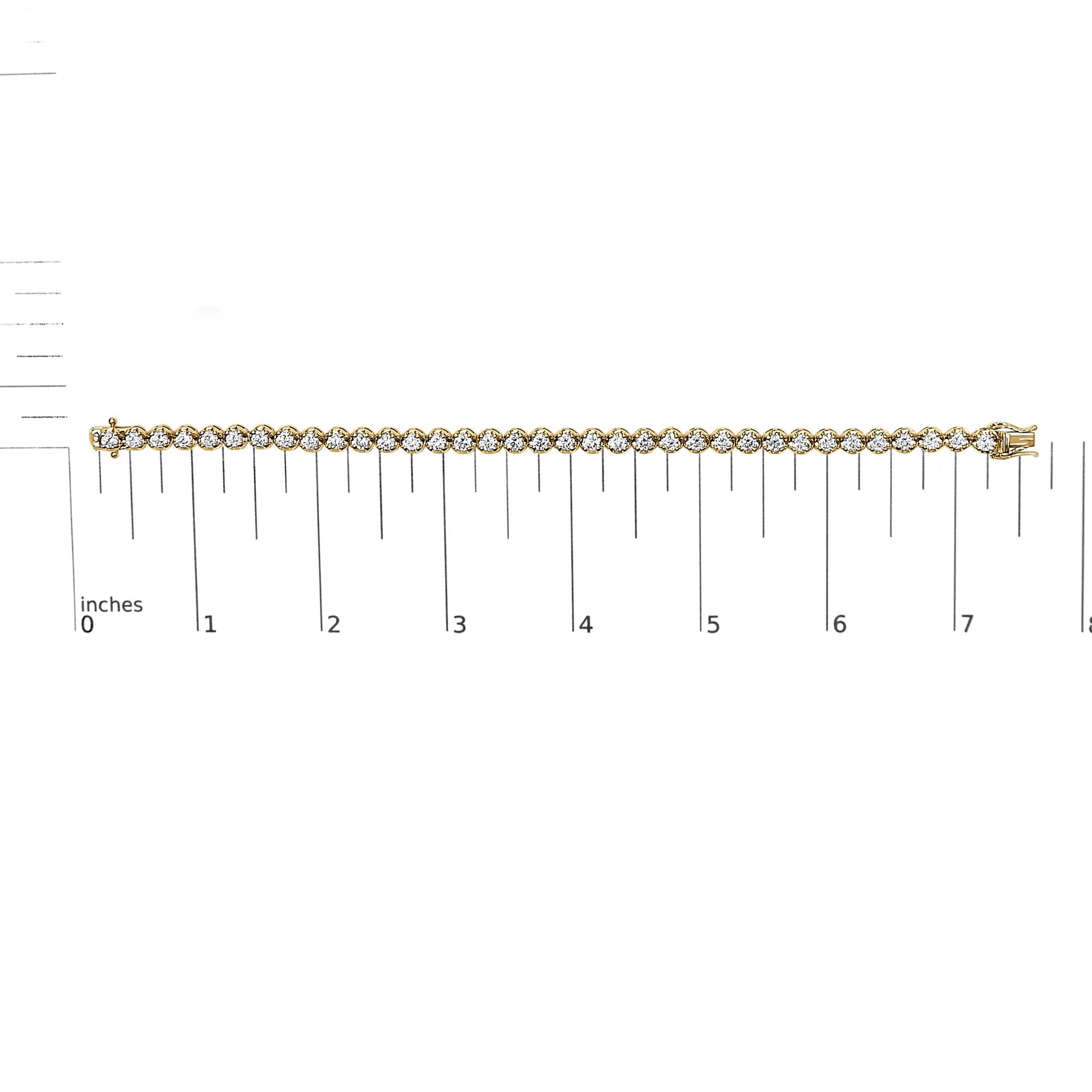 14K Yellow Gold 5.0 Cttw Diamond Scalloped Link Tennis Bracelet
