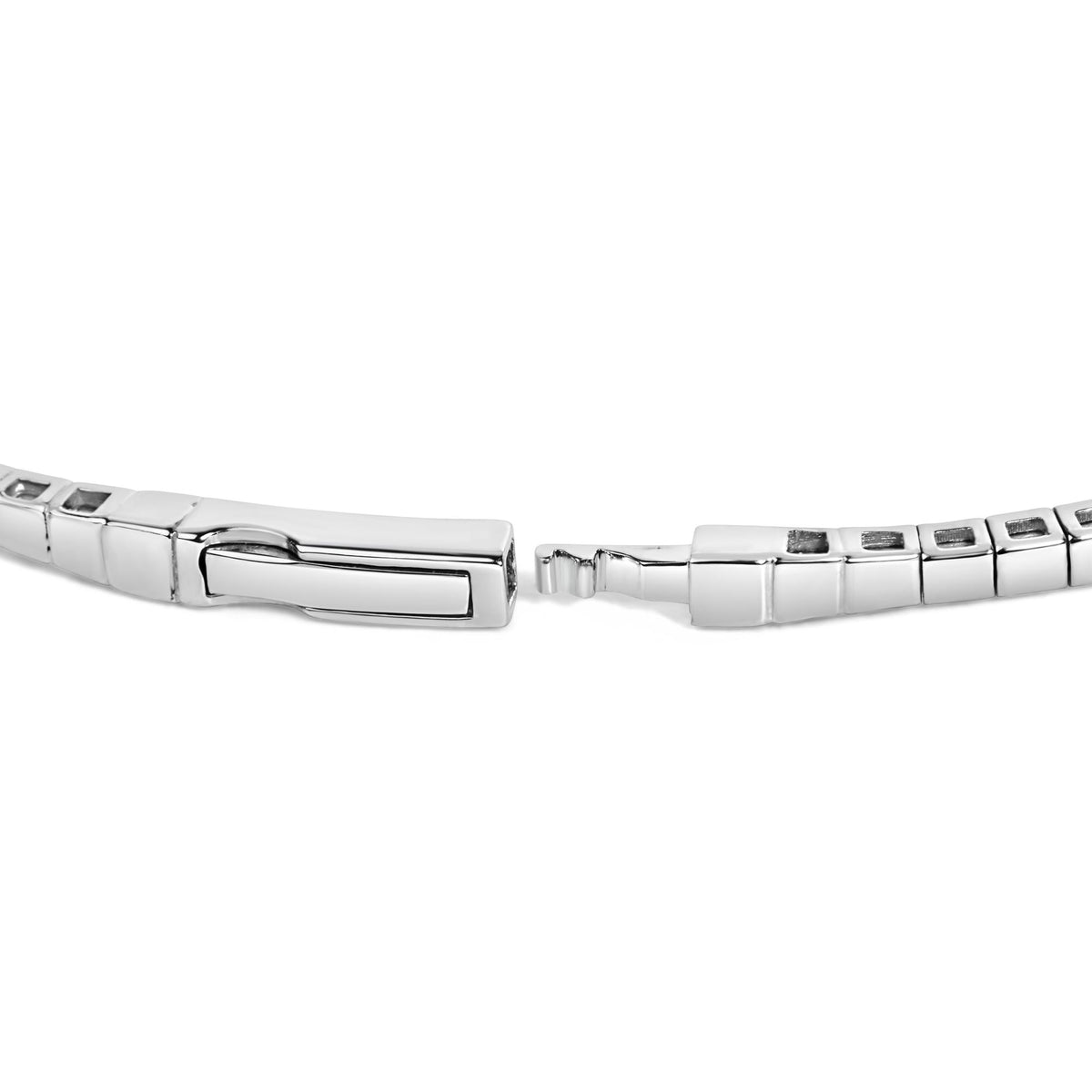 14K White Gold 2 Cttw Round Diamond Flexible Tennis Bangle Bracelet