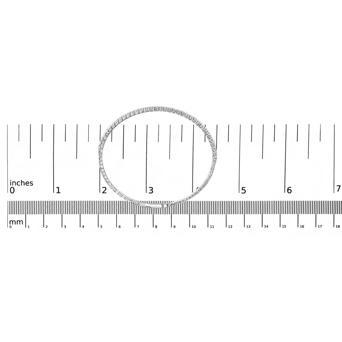 14K White Gold 2 Cttw Round Diamond Flexible Tennis Bangle Bracelet