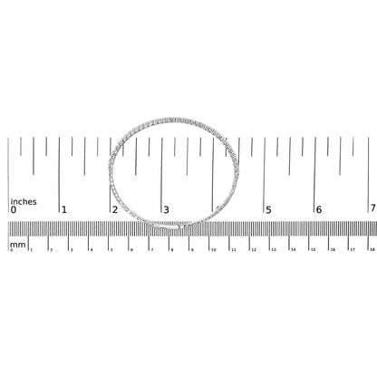 14K White Gold 2 Cttw Round Diamond Flexible Tennis Bangle Bracelet