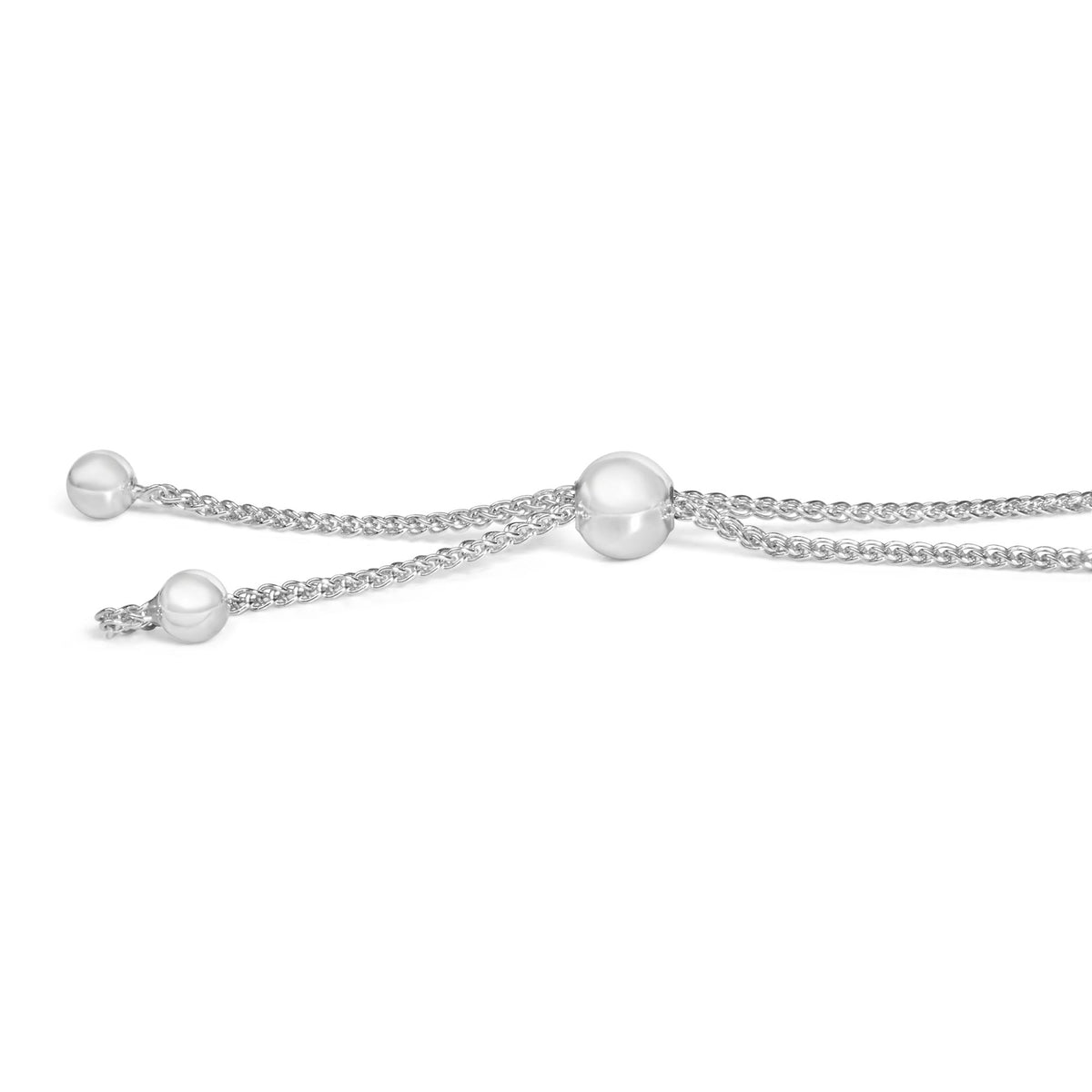 .925 Sterling Silver Green Emerald and White Sapphire Triple Circle Bolo Bracelet