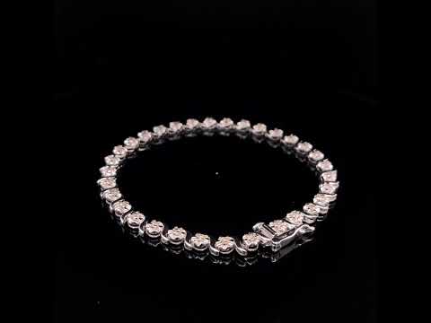 アクセサリー Lncs silver925 Twist Wave Bracelet 925 Sterling Silver 1.0 Cttw Diamond Spiral Wave Curved-Link 7