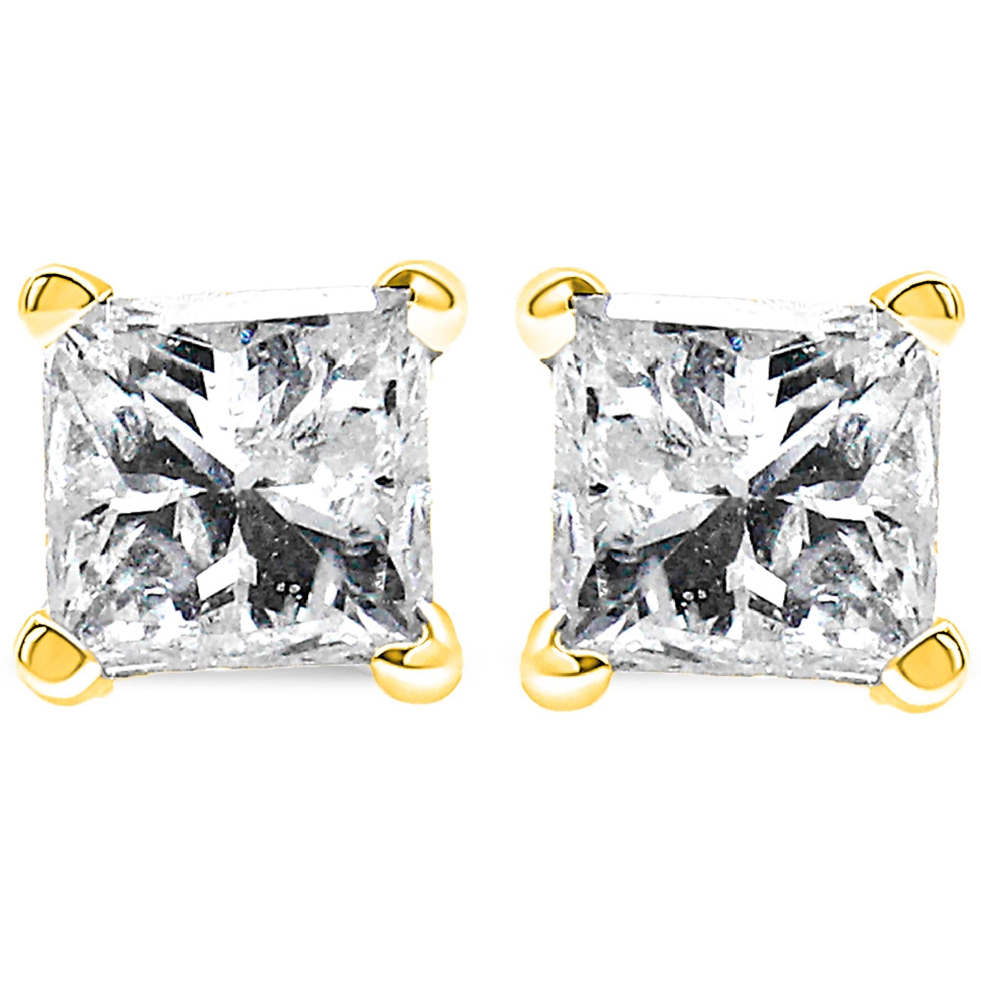 1/5 CT. T.W. Princess-Cut Diamond Solitaire Stud Earrings in 14K White Gold  (J/I3)